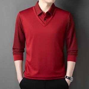 남성용 폴라티 긴팔 티셔츠 봄가을 오피스룩 루즈핏 카라 KS3