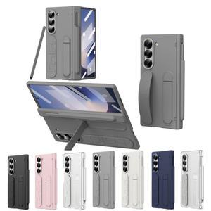 갤럭시 Z Fold 6 5 3 4 케이스 마그네틱 힌지 손목 밴드 펜 슬롯 스크린 유리 보호 브래킷 커버 Fold6