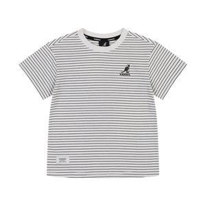[캉골키즈](광주신세계)로고 프린트 숏 슬리브 스트라이프 티셔츠 RB 0204 아이보리