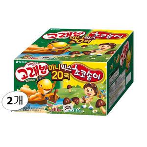오리온 고래송이미니 560g (고래밥 20g 10봉지 + 초코송이 36g 10봉지) x 2개