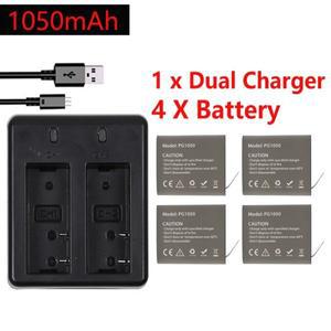 1050mAH PG1050 카메라 배터리 + EKEN H9 H9R H3R H8R H8PRO H8 SJCAM SJ4000 SJ5000 M10 액션 카메라 배터