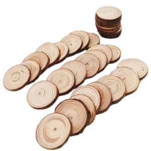 20PCS 3-4cm 미완성 천연 나무 조각 공예 키트 DIY  예술과 크리스마스 장 소박한 웨딩