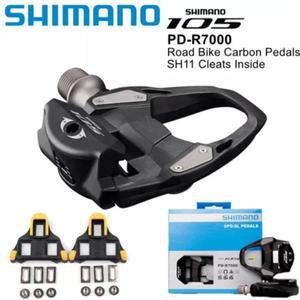 Shimano 105 PD-R7000 RS500 R540 SPD-SL 카본 클립리스 로드 페달 + 클리트 한 쌍의 검은색 자전거