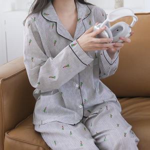 (긴팔) 당근 스트라이프 긴팔 잠옷 파자마 홈웨어