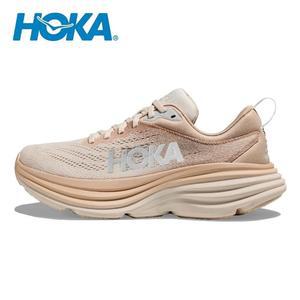 Hoka One Bondi 8 Shifting Sand Eggnog 스포츠 러닝화 로드 러닝 신발 여성 남성 라이프 스타일 야외 운동화
