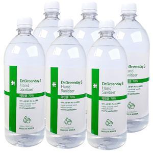 닥터 그린데이 에스 손소독기 전용 리필용 에탄올70% 소독액1000ml 6개