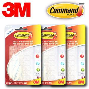 3M 투명 선정리 장식용전선 미니클립 60P 투명클립 코맨드 쓰리엠 테코클립