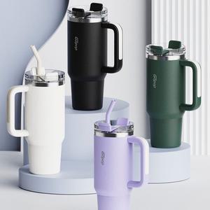 [기타]스트로우 빅 텀블러 1250ml 대용량 스인레스 진공 보온 보냉 빨대 대형텀블러 휴대용 차량용
