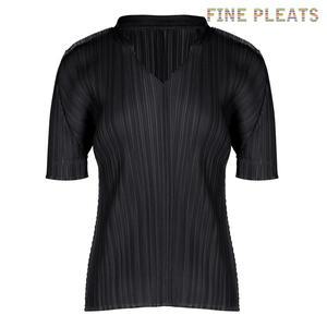 [피네플리츠][FINE PLEATS] 피네 플리츠 차이나 카라 베이직 탑 블랙