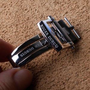 스테인레스 스틸 블랙 실버 버클 걸쇠 배치 가죽 고무 시계 밴드 시계 부품 액세서리 Roger Dubuis 스트랩