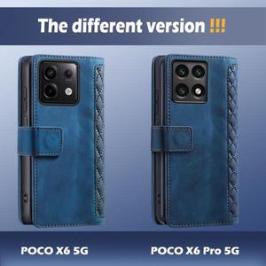 POCO X6 Pro 5G 케이스 X 6 플립 가죽 마그네틱 지갑 전화 커버 Xiaomi