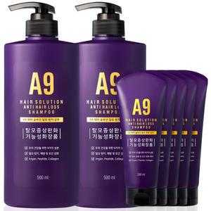 A9 탈모샴푸 500ml 2개+200ml 5개 약산성 대용량 두피 비듬 샴푸