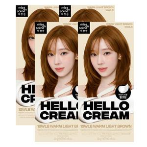 미쟝센 헬로크림 염색약 10WLB 웜라이트브라운 4개/염색