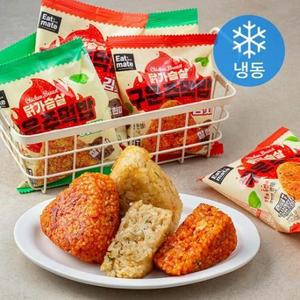 잇메이트 닭가슴살 찰현미 구운주먹밥 야채 100g x 4팩 + 김치 3팩 세트 (냉동)