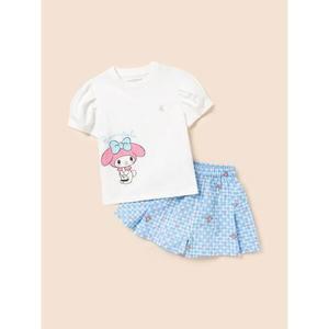[BEANPOLE KIDS] [산리오] 마이멜로디 깅엄체크 상하세트  스카이 블루 (BI5342G02Q)