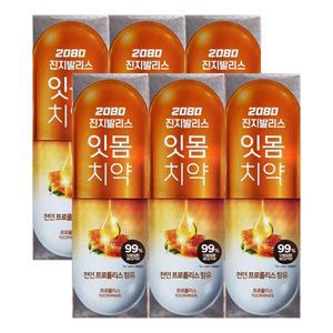 애경 2080 진지발리스 치약 프로폴리스 120g 3개입 X 2개