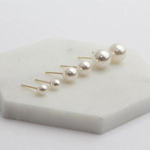 [쥬릭스]14K 장침 스와로브스키 진주귀걸이 4mm 6mm 8mm 화이트 그레이 핑크