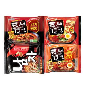 봉지라면모음 틈새라면4종(고기짬뽕4개 빨개떡 5개 매운김치 4개 극한체험 4개)