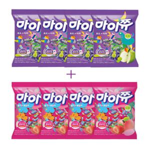 [일상점빵] 마이쮸 포도사과/딸기복숭아 284g X 8봉 4+4 혼합 대용량 간식