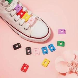 신발끈 양면 슬롯이 있는 신발 레이스 트림 다채로운 장식 클립 페이딩 방지 PVC 액세서리 9 색상 36 개