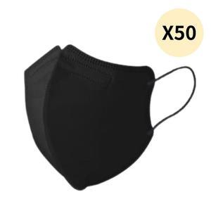 숨편한하루 새부리형 일회용 마스크 중형 블랙 5P X10