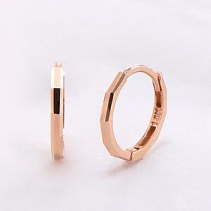 14K 각진 커브 컷팅 원터치 링 귀걸이 한쌍 PNE40957