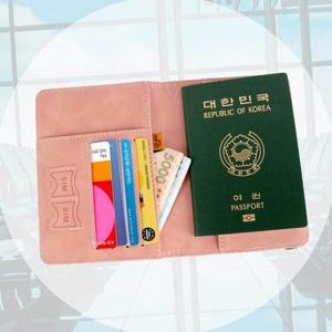 파스텔 살구색여권커버 트레블 해외 여행 월렛