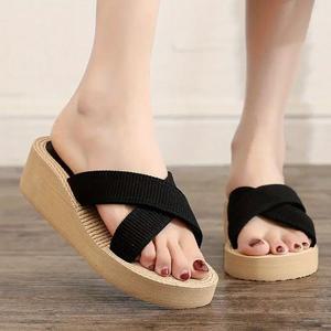키높이 여성 통굽 샌들 슬리퍼 웨지힐 235~240mm 여름 샌들 5cm