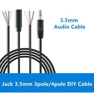 AUX DIY 케이블 잭, 3.5mm, 3 4 개방 DC 오디오 1m