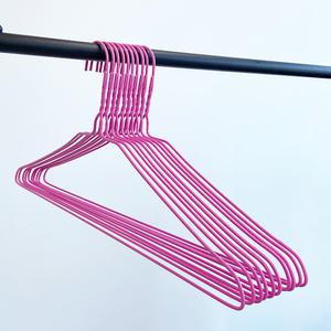 세탁소 기본 꽈배기 옷걸이 40cm 100개 핑크