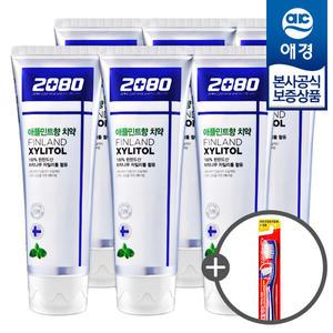 [애경] 2080 X 자일리톨 애플민트향 치약 100g x6개 +칫솔1입 증정