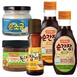 아이배냇 아기 이유식 비빔용 국물용 간장 된장 소금 참기름 5종세트