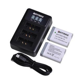 캐논 호환 G5X Mark II SX620 HS용 NB-13L 배터리 및 LED 3 슬롯 USB 충전기, 1250mAh