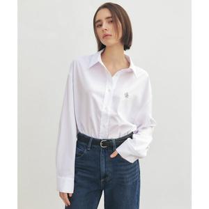 CITYBREEZE WOMAN 링클프리 오버핏 셔츠_WHITE_GREY