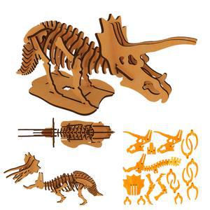 트리케라톱스 만들기 공룡 뼈모형 3D 나무 입체퍼즐 조립키트 DIY (일반형 37pcs)