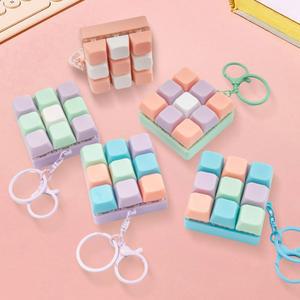 스트레스 해소 DIY 단추 키캡 피젯 키체인, 9 키 키보드 키 피젯 , 파티 , 손가락 키보드