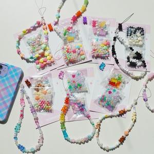 핸드폰 사과폰 비즈 스트랩 줄 키링 만들기 DIY 키트 젤리곰 8종 스마트폰 하트