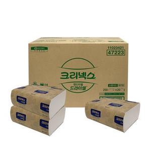 47223 크리넥스 드라이셀 핸드타올 250매 20밴드 5000매/종이/유한킴벌리/페이퍼타월