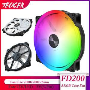 TEUCER ARGB LED PC 케이스 선풍기 데스크탑 쿨러 액세서리 FD200 전자 냉각 팬 200mm 5V 3 핀