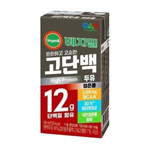 베지밀 고단백 검은콩 두유 190ml, 48개