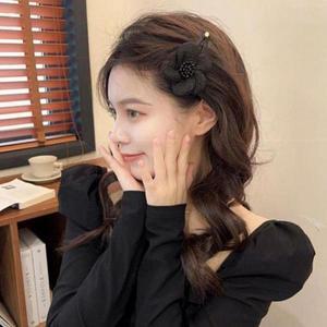 [셀러허브]헤어핀 시크 플라워 진주머리핀 모던 여성 블랙 (3h3m2) (S30872586)