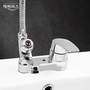 케이앤씨 KN-1004 세면기용 샤워겸용 수전 3홀 대붙이 수도꼭지 국내제작 세면대용 화장실