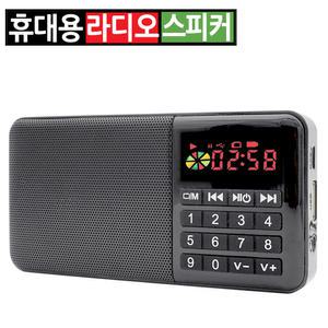 효도 소형 미니 휴대용 FM 라디오 스피커 MP3 USB TF 이어폰