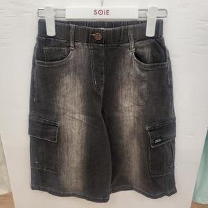 소이 HC22 6부 카고 버뮤다 블루진 남여공용 여름용 블루 스판 카고 6부 청반바지  25