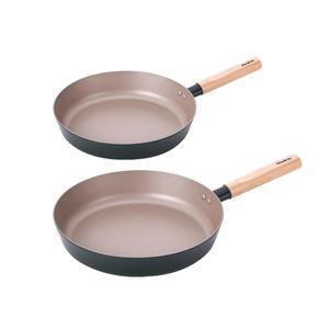 NEW 키친플라워 쿠킨 IH 인덕션겸용 라임우드 후라이팬 28cm, 1개 + 후라이팬 24cm, 1