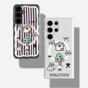 최신 귀여운 갤럭시 아이폰 맥세이프 케이스 고양이 하우스 / 핸드폰케이스 S25 S24 S