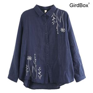 봄 가을 개량한복 GirdBox 여성 긴팔 순면 꽃자수 데일리 생활한복