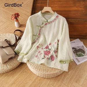 봄여름 개량한복 GirdBox 면소재 자수 저고리 철릭원피스 데일리 생활한복