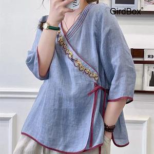 여름철릭원피스 GirdBox 생활한복 개량한복 면소재 데일리 퓨전 허리치마