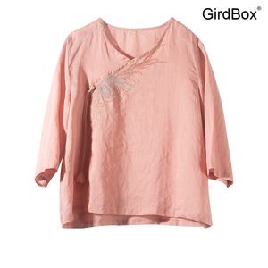 봄여름 개량한복 GirdBox 자수 면린넨 여성 데일리 시원한 저고리